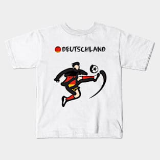 Dynamic Germany Soccer Player Pose V1-3 Kids T-Shirt